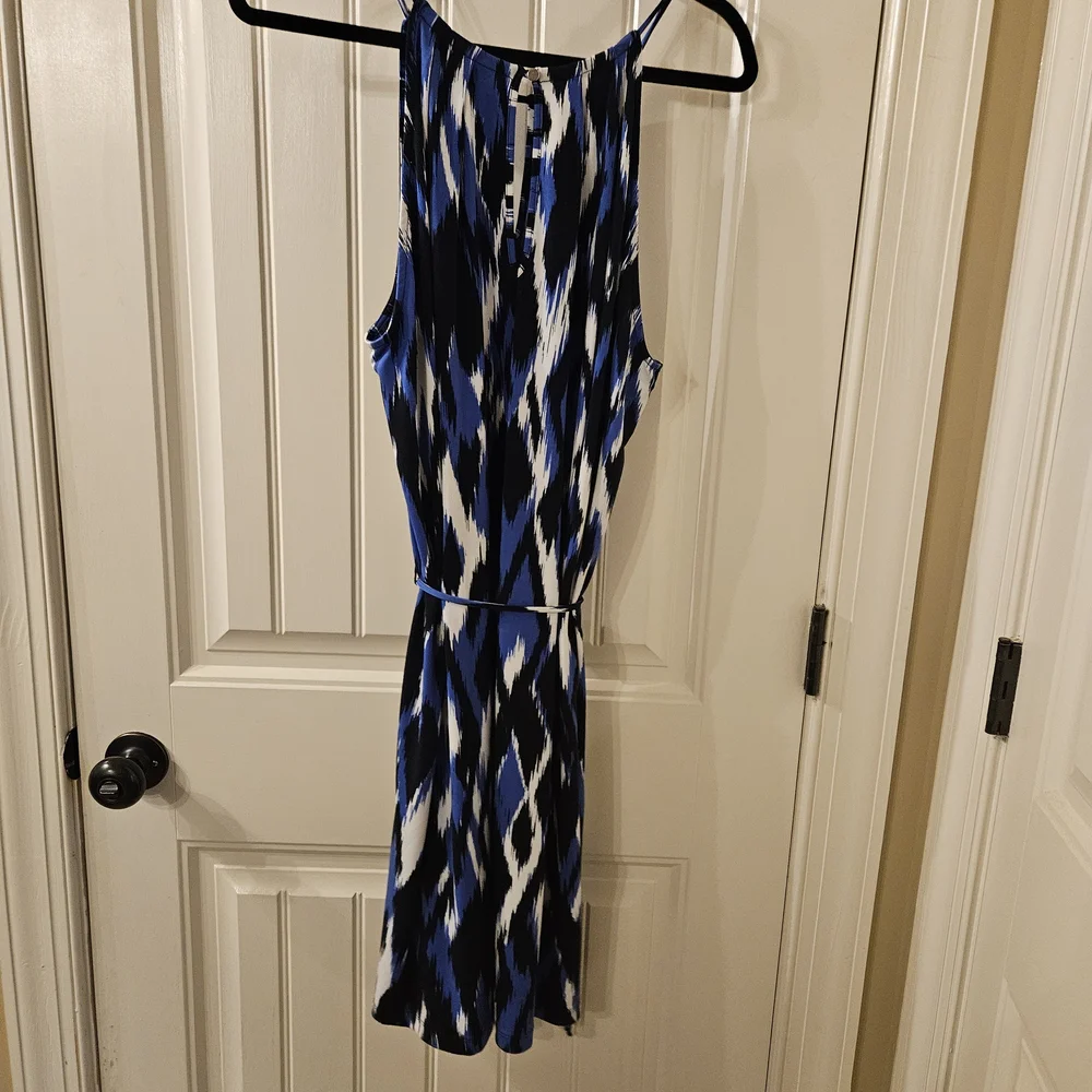 Banana Republic Blue and Black halter Dress - Picture 4 of 5